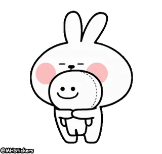 😣 @MHStickers 토끼, 귀여운, 만화, 스티커, MHStickers, 버니 telegram sticker