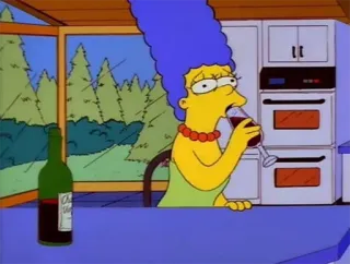 🍷 Marge Simpson The Simpsons 마지 심슨, 와인, 술, 만화, 심슨 가족 telegram sticker