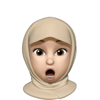 😮 biểu tượng cảm xúc, sốc, hijab, phụ nữ, islam, ngạc nhiên, mặt whatsapp sticker