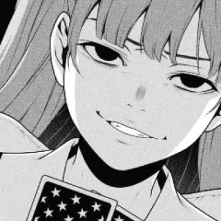 🌟 Anime, Manga, Juego de azar, Expresión, Retrato, Blanco y negro whatsapp sticker