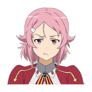 😠 Lisbeth Sword Art Online anime, character, Lisbeth, Sword Art Online, pink hair, video game telegram sticker