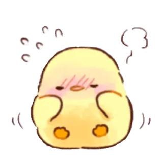 😳 chick, cute, kawaii, animal, bird, cartoon telegram sticker