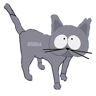 🐱 DIGE44 แมว, สติกเกอร์, การ์ตูน, สีเทา telegram sticker