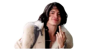 👆 Ezra Miller celebridade, dedo do meio, ofensivo, ator, gesto obsceno telegram sticker