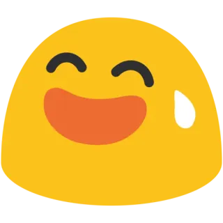 😅 emoji, blob, laughing, happy, cartoon telegram sticker