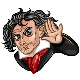 👂 Beethoven Beethoven, compositeur, musique classique, dessin animé, musique whatsapp sticker