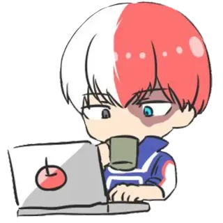 👨‍💻 Shoto Todoroki My Hero Academia Anime, Manga, Imut, Todoroki, My Hero Academia, Karakter whatsapp sticker