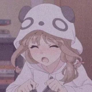 ❤️ Аниме, Девушка, Панда, Толстовка, Милый, Мультфильм telegram sticker
