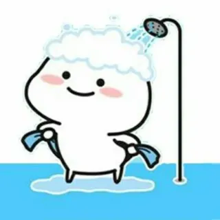 🛁 Cartoon, Dusche, Niedlich, Bad, Wasser telegram sticker