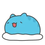 😴 mignon, tâche, bleu, dessin animé, kawaii, mascotte, animation whatsapp sticker