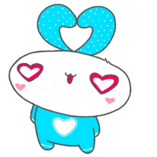 😍 coniglio, carino, cuore, amore, adesivo telegram sticker