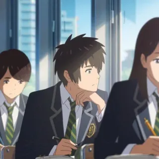 🍣 Anime, Salle de classe, École, Élèves, Uniforme telegram sticker