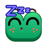 😴 Zzz żaba, śpiący, senny, kreskówka, słodki, zwierzę telegram sticker