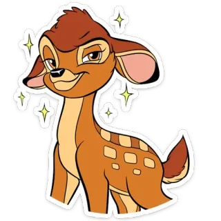 ✨ Bambi กวาง, น่ารัก, สัตว์, ประกาย, การ์ตูน telegram sticker