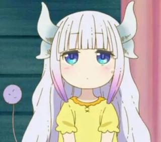 🤨 Kanna Kamui Miss Kobayashi's Dragon Maid anime, dragon, kanna kamui, cute, chibi whatsapp sticker