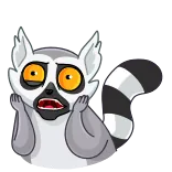 😱 lemur, cartoon, shocked, animal, emotion, surprise telegram sticker