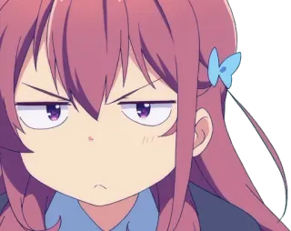 😒 anime, garota, irritada, brava, fofa, desenho animado telegram sticker