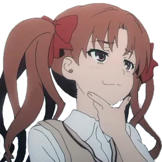 🤔 Anime, Gadis, Berpikir, Seringai telegram sticker