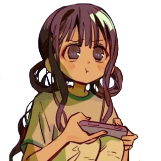 😠 Anime, Garota, Jogando, Gaming telegram sticker