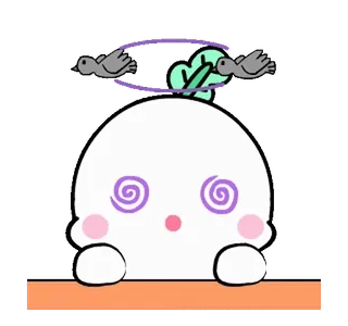 😵‍💫 tonto, desenho animado, pássaros, roxo telegram sticker