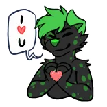 ❤️ I ❤️ U amor, corazón, saludo, lindo, peludo, afecto telegram sticker