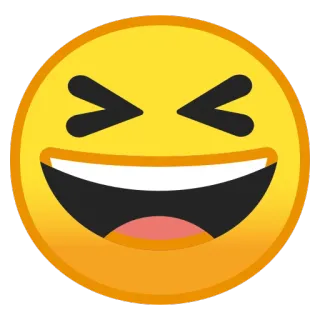 😆 Emoji, Tertawa, Senang, Kuning, Senyum telegram sticker