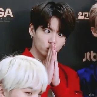 🌸 Jungkook 韩流, 歌手, 偶像, 滑稽表情, 田柾国, 防弹少年团 telegram sticker