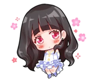 😳 Аниме девушка, Чиби, Милый, Мультфильм, Персонаж telegram sticker