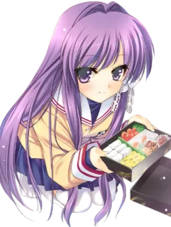 😋 アニメ 女の子, 可愛い, アニメ, 漫画, キャラクター, 日本語, 弁当箱 telegram sticker
