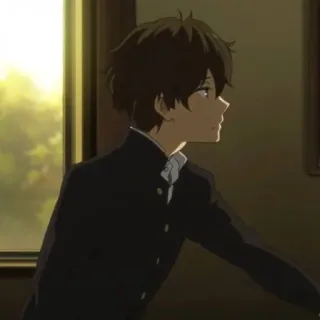 🎷 anime, boy, student, uniform, portrait, hyouka telegram sticker