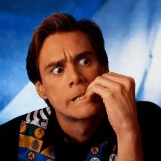 😱 Jim Carrey comedian, actor, funny, nervous, face telegram sticker