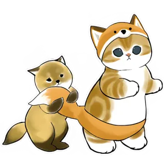 🦊 고양이, 여우, 동물, 만화, 스티커, 귀여운, 유머 telegram sticker