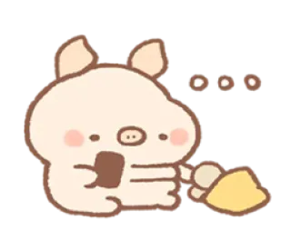😶 หมู, น่ารัก, การ์ตูน, สัตว์, คาวาอิ, สติกเกอร์ telegram sticker