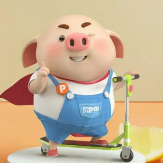 🐷 돼지, 스쿠터, 만화, 귀여운, 동물, 캐릭터 telegram sticker