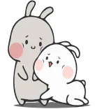 😢 coelho, desenho animado, fofo, animais, adesivo, fofo, coelhinho, amizade whatsapp sticker