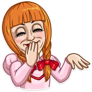 ☺️ Annabelle кукла, хоррор, киноперсонаж, паранормальное telegram sticker