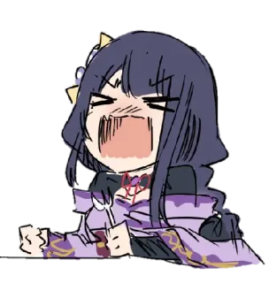 🍽 Raiden Shogun Genshin Impact Anime, Mädchen, Genshin Impact, Raiden Shogun, Ei, Süß, Wütend telegram sticker