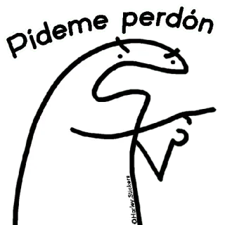 😀 Pideme perdón Cartoon, Aanwijzen, Vergeving, Verzoek, Harley, Stickers telegram sticker