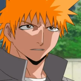 🍁 Ichigo Kurosaki Bleach Anime, Ichigo, Bleach, Manga, Cartone animato, Capelli arancioni, Arrabbiato telegram sticker