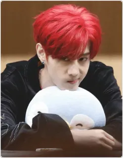 😒 person, rote Haare, Stofftier, koreanisch, Mann telegram sticker