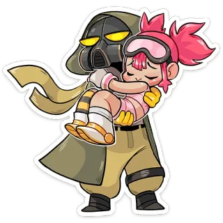 😎 dessin animé, personnage, masque à gaz, sauvetage, fantaisie, animé, autocollant telegram sticker