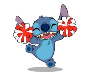 😁 Stitch мультфильм, персонаж, милый, черлидинг telegram sticker