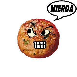 💩 MIERDA meatball, angry, cartoon, food, swear word telegram sticker