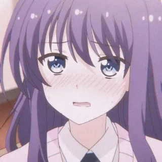 🧚‍♀ Anime, Mädchen, Erröten, Süß, Nervös, Verlegen, Cartoon whatsapp sticker