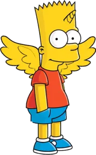 😊 Bart Simpson The Simpsons cartoon, angel, simpsons, bart, wings whatsapp sticker