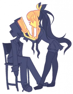 💚 Monika Doki Doki Literature Club! anime, game, cute, reading, girl, literature telegram sticker