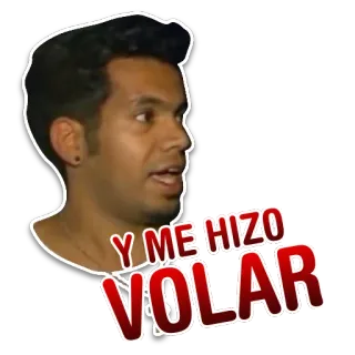 😆 Y ME HIZO VOLAR лицо, мужчина, испанский, выражение telegram sticker