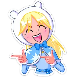 😉 Desenho animado, Animação, Personagem, Menina, Apontando, Fofo, Sticker telegram sticker