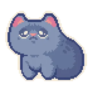 😞 kucing, pixel art, binatang, imut, stiker whatsapp sticker