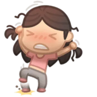 😫 cartoon, meisje, boos, woedend, gefrustreerd, schattig telegram sticker